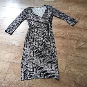 London Times faux wrap shift dress size 4